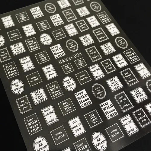 HAXX-21 Новые WG-149, черные английские буквы, звезда, 3d наклейки для дизайна ногтей, наклейки для ногтей, штамповка, экспорт из Японии, дизайнерские стразы, украшения - Цвет: HAXX-21