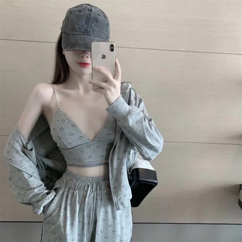 Женский комплект из трех предметов элегантный тонкий пиджак + рубашка брюки в