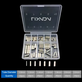 

100Pcs Fishing Single Barrel Copper Crimping Sleeves Fishing Line Clip Tube Connector Mixed Size