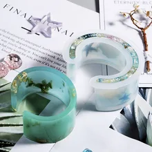 

DIY Crystal Epoxy Mold Half Opening Bracelet Oval Bracelet Large Size C Type Bracelet Silicone Mold