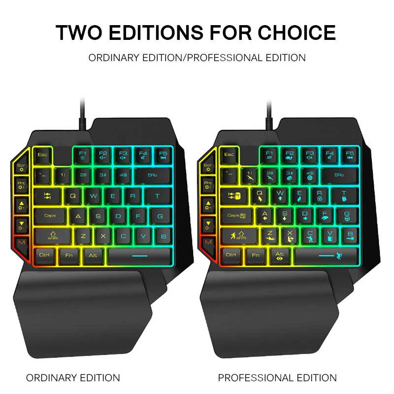 

New T15 Wired Gaming Keypad with LED Backlight 39 Keys One-handed Membrane Keyboard Teclado Gamer Floating LED Backlit#G4