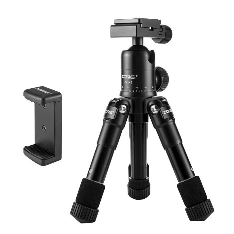  Zomei Camera Live Tripod lightweight Aluminum Flexible CK45 Mini Tabletop tripod & Phone holder for