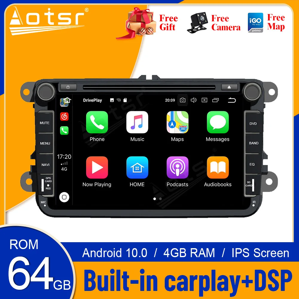 Navigazione Gps Per Lettore Auto Android 10 Px5/Px6 Per Vw Volkswagen Golf Polo Tiguan Passat B7 B6 Unità Principale Lettore Multimediale Stereo