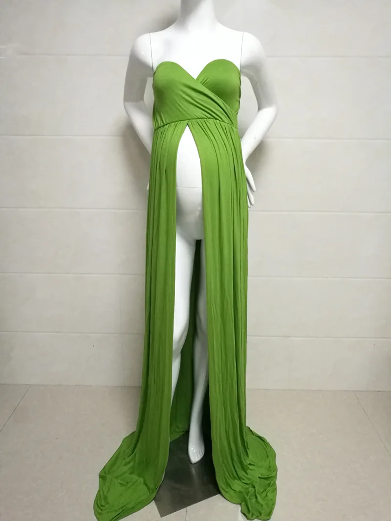 Sexy Maternity Dresses Baby Shower Long Pregnancy Dress Photography Props Split Front Pregnant Women Maxi Gown For Photo Shoots (5)