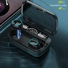 Auriculares TWS con Bluetooth 5,1, con cargador auriculares inalámbricos, estéreo 9D, deportivos, resistentes al agua, con micrófono