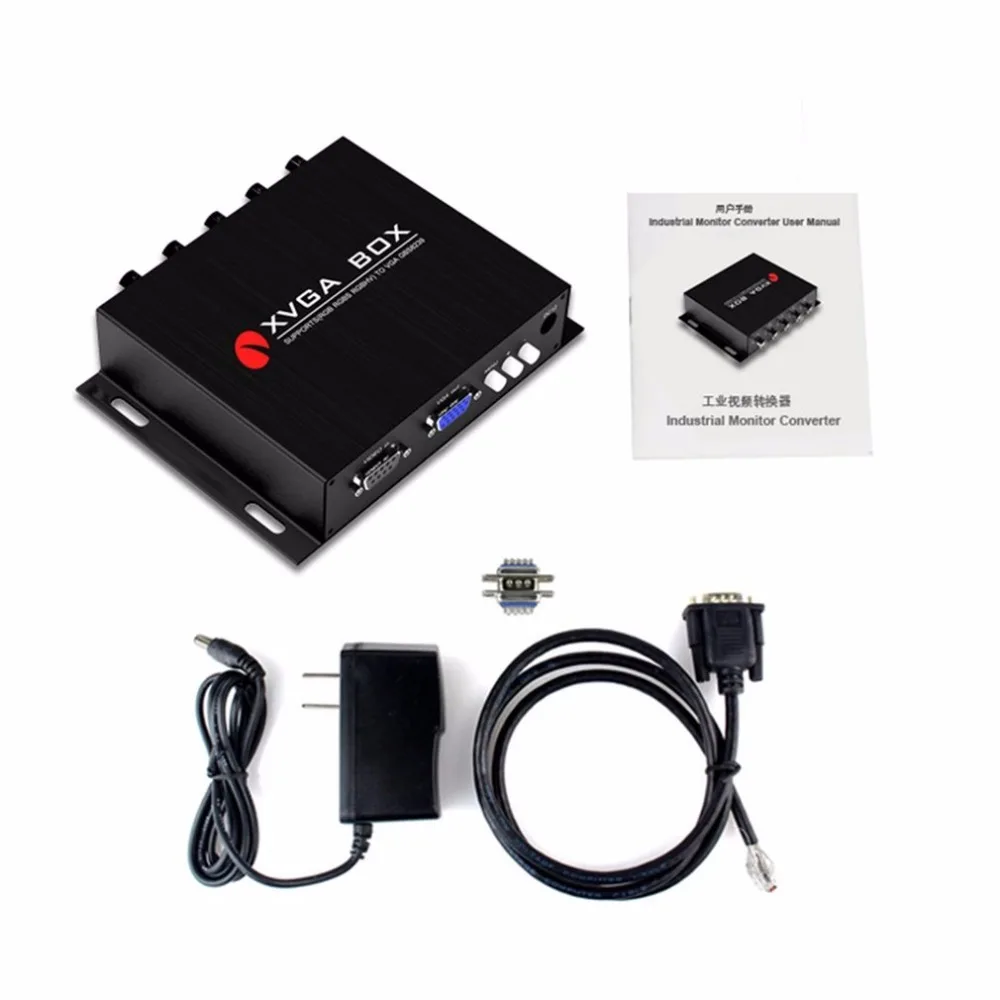 

XVGA Box RGB MDA CGA EGA to VGA signal Converter Portable Industrial Monitor Video Converter Compact Black Power Adapter US Plug