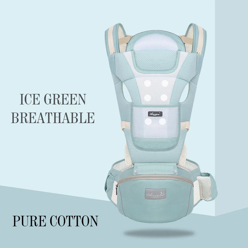 100Cotton Breathable Кенгуру-кенгуру для переноски ребенка на талии, для новорожденных, для прогулок, хлопок, сетка, лето, осень, рюкзак, для путешествий, спереди, сумка кенгуру - Цвет: 100Cotton Breathable