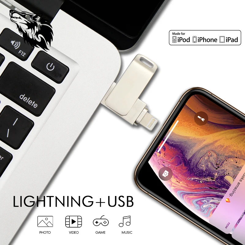 Usb флеш-накопитель для iPhone 6/6s/6plus/7/7plus/8/X Usb/Otg/Lightning 2 в 1 флеш-накопитель для iOS внешних устройств хранения