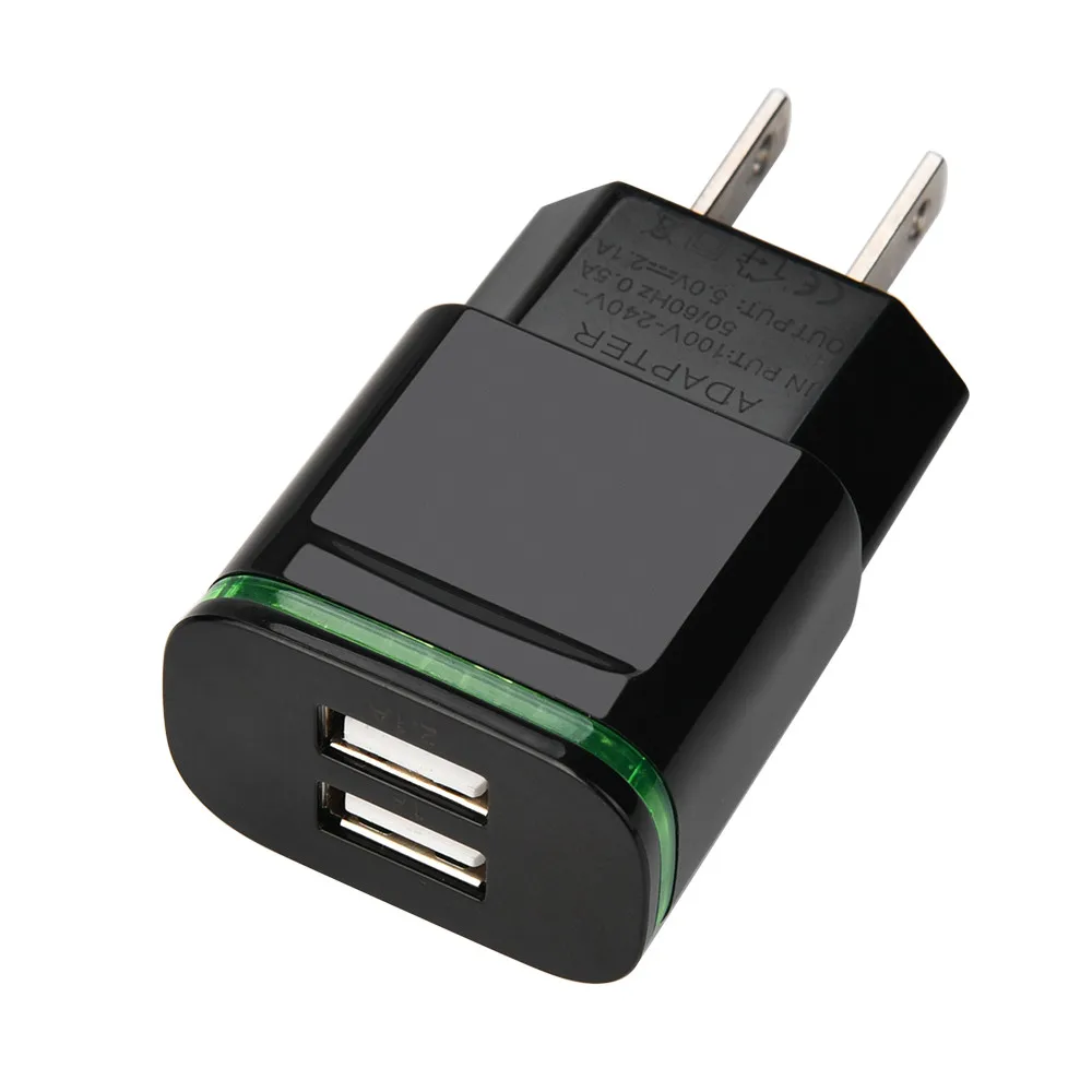 

Ouhaobin 2 USB Ports Charger for phone Light LED US Plug Wall Adapter Cell Phone Accessories Charger for iphone for Samsung