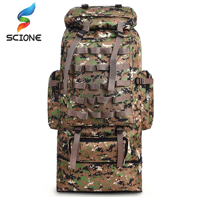 100L Large Capacity Outdoor Tactical Backpack Mountaineering Camping Hiking Military Molle Water-re