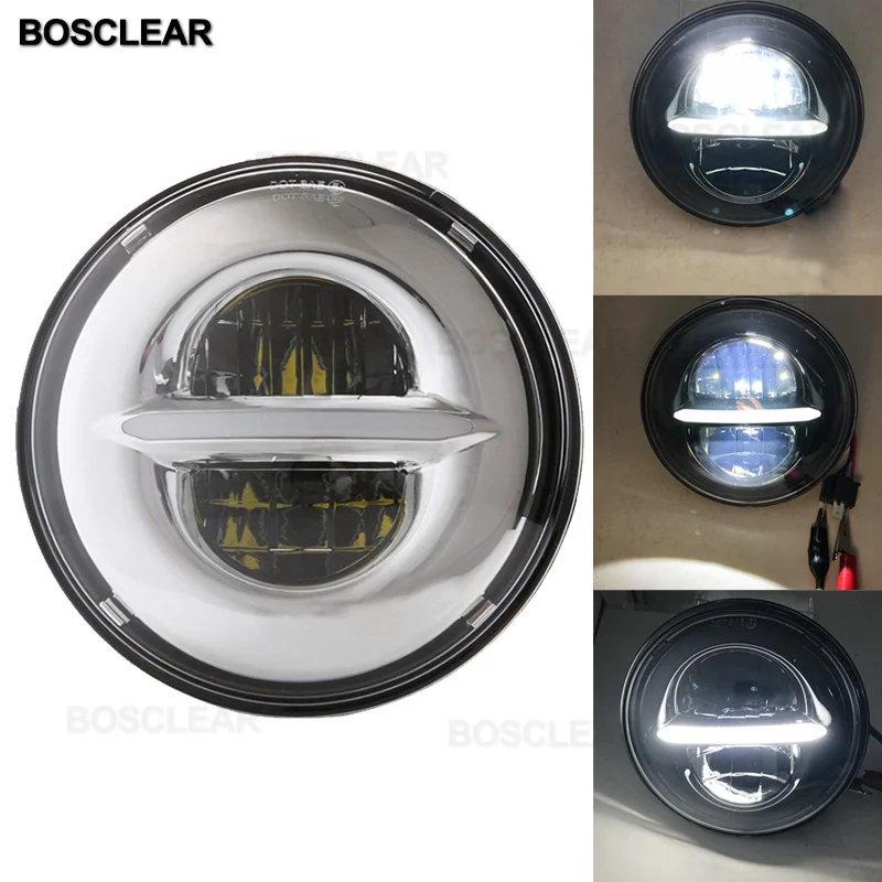5,7" 5-3/4" мотоциклетная светодиодная лампа проектора фара для Sportster Dyna Street Bob FXDB touring softail touring электр glide - Цвет: 45w silver1