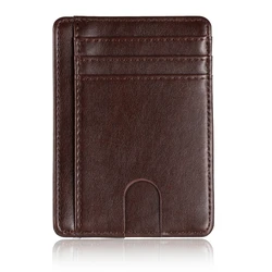 Slim RFID Blocking Leather Wallet - Stylish Credit and ID Card Holder Purse (CF)