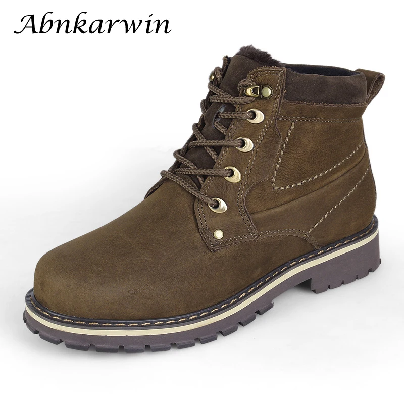 Outdoor Boots Men Leather Boots Autumn Winter Men Ankle Genuine Leather Boots Natural Original Wide Work Shoes Plus Big Size 49 50 51 52 Botas Hombre Cuero