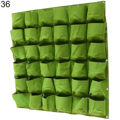 Green 36 Pockets 18/36 настенная сумка для растений, карманы, нетканые сумки для выращивания растений, цветочное растение, Настенное подвесное кашпо, сумка для выращивания в помещении - Цвет: Green 36 Pockets