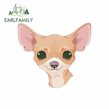 

EARLFAMILY 13cm x 11.6cm Funny Car Stickers for Chihuahua Cute Graphics JDM RV VAN Bumper Windows Laptop Decals Car Assessoires