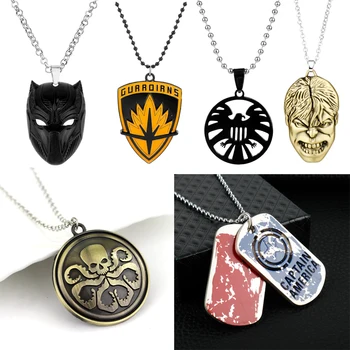 

Super Hero Captain America X-Men Black Panther Guardians of the Galaxy Agents of S.H.I.E.L.D. Marvel Avengers Pendant Necklace