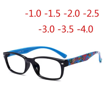 

Finished Women Men Short Sight Eyewear Print Pattern Blue Red Yellow Frame Myopia Glasses -1.0 -1.5 -2.0 -2.5 -3.0 -3.5 -4.0