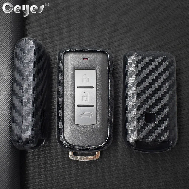 Car carbon fiber key cover for MITSUBISHI (5)