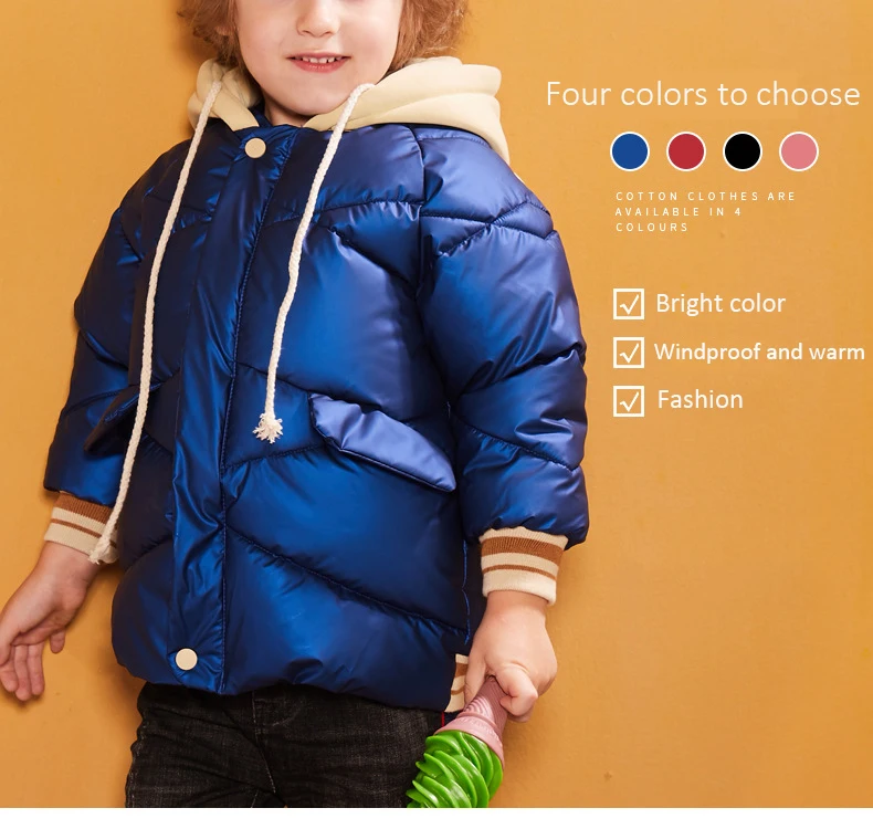 Куртки для маленьких мальчиков г. Новая осенне-зимняя куртка для девочек, пальто детская теплая верхняя одежда с капюшоном детская одежда длинное пальто для маленьких девочек