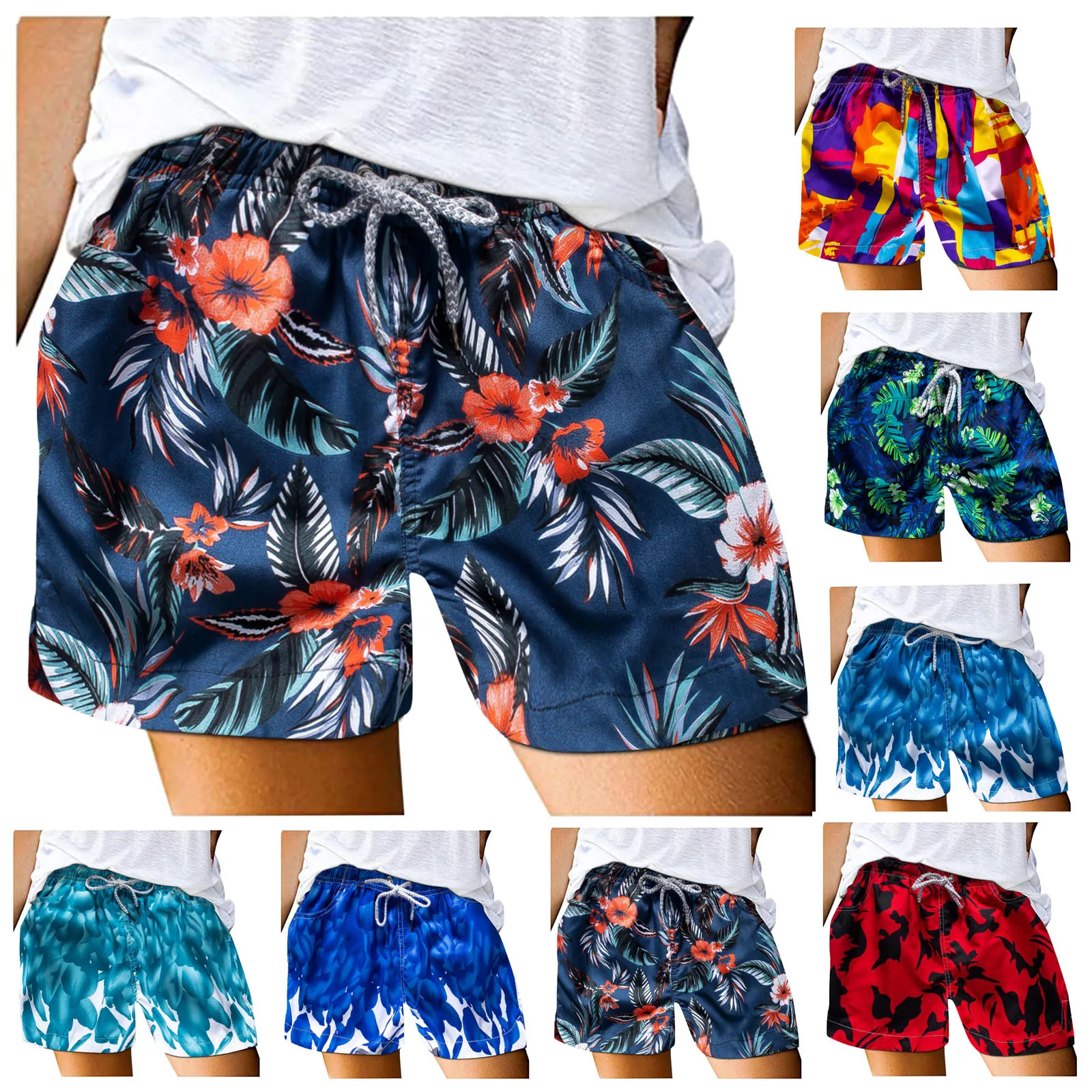 Pantalones cortos de playa para mujer con tela para natación de secado  rápido.