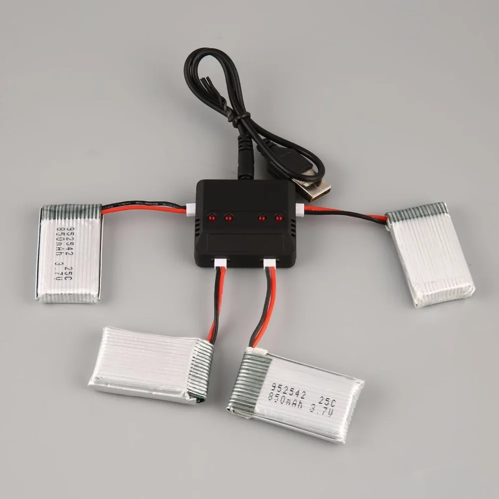 Высокое качество Lipo батарея Стандартный зарядное устройство наборы+ 4 шт 3,7 в 850 мАч батарея для Syma X5C X5C X5SC X5SW Дрон игрушки Горячая Акция
