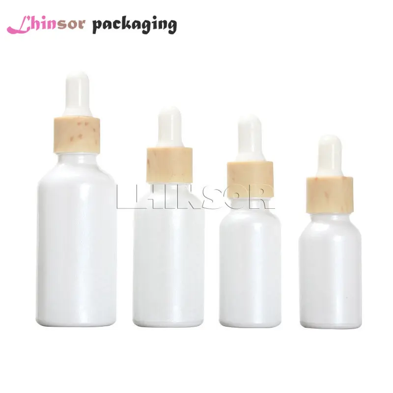 

10pcs/lot 10/15/20/30/50ml Frosted Pearl White Glass Empty Doterra Essential Oil Perfume Dropper Bottles Bottle Packaging