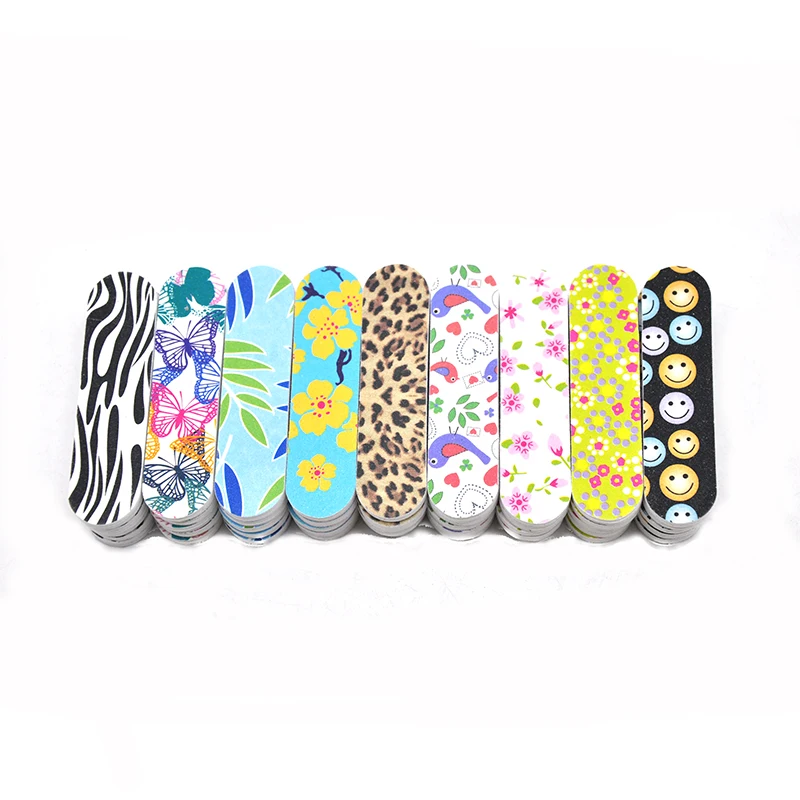 Набор пилок для ногтей 50 шт./лот двухсторонняя пилка портативная педикюра и