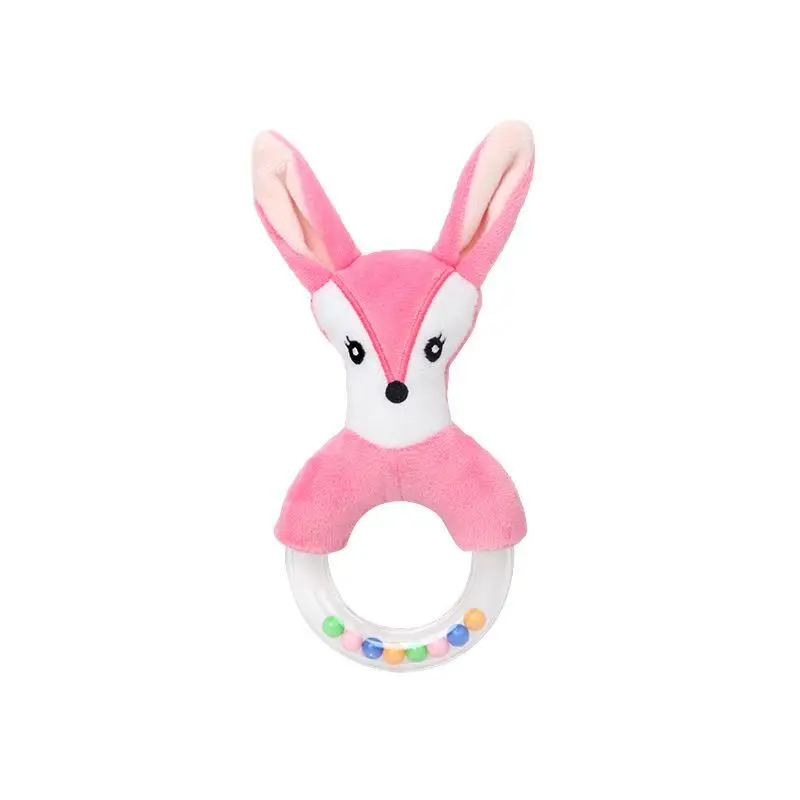 Yiwa Baby Hand Shake Rattle Infant 0-1 Year Old Comfort Puzzle Plush Hand Ring Toy Plush Hand ring long-eared rabbit - Color: Fox hand ring