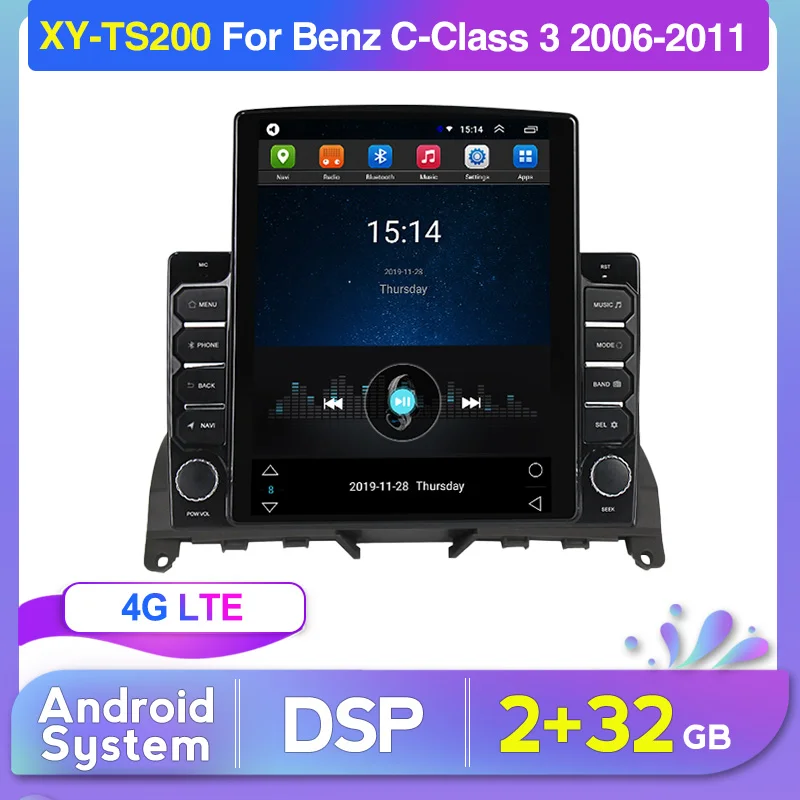 Новинка Android 2.5D 9 7 &quotTesla Screen 4glte автомобильная стереосистема для Benz C-Class 3 W204 2006-2011