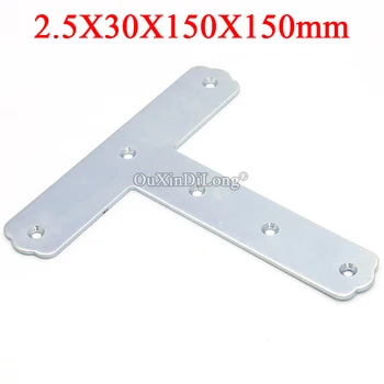 

10PCS Metal Flat Corner Braces T Shape Furniture Connecting Fittings Frame Board Support Bracket Fastener Parts 2.5X30X150X150mm