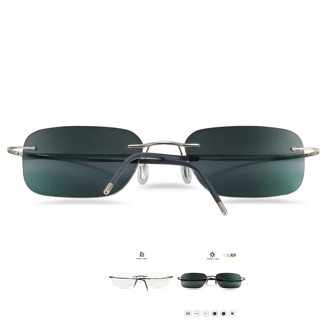 B titanium Randlose Brille Photochrome Myopie Objektiv Männer Frauen Outdoor Presbyopie Optik Brillen – Detail 6