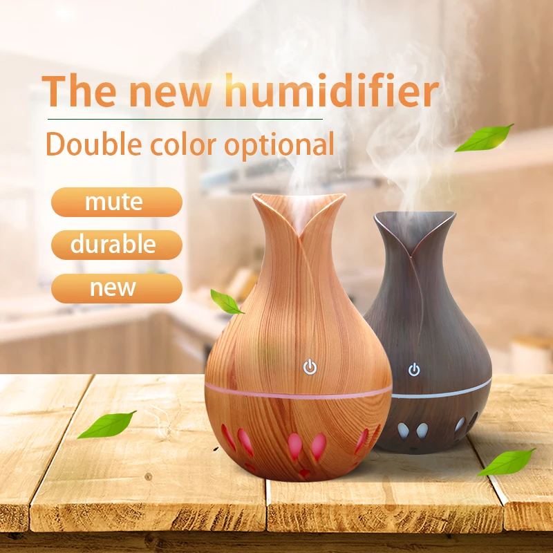 ZIFENGZHILIAN NEW 130ml Aroma Essential Oil Diffuser For Home Mist Maker White Wood Grain Ultrasonic LED Lights Humidifier | Бытовая