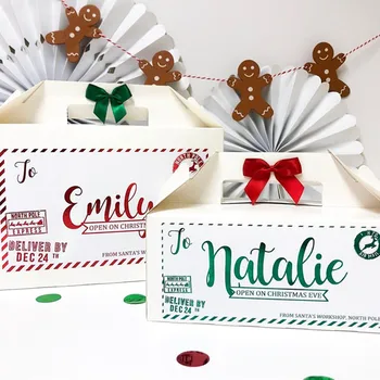 

Personalised Christmas Eve Box NORTH POLE FOIL Xmas Eve Boxes, First Communion Gift box, cutom Stocking Christmas Card Box