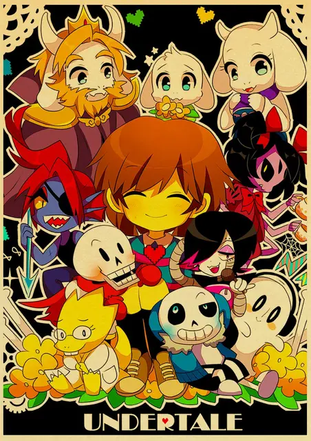 Undertale Video Game Main Characters Funny Design | Art Board Print