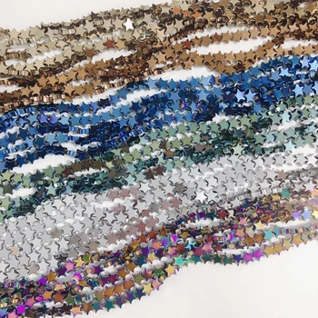 

New five-pointed star black gallstone material diy handmade earrings necklace bracelet jewelry accessory material 1pcs