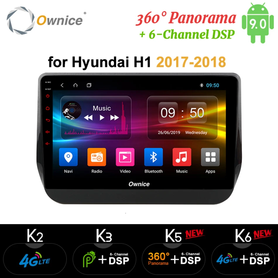 Ownice K6 K5 K3 9 дюймов Android 9,0 мультимедиа головное устройство автомобиля радио для hyundai H1 Grand Starex Dvd Gps 4g Lte Авторадио
