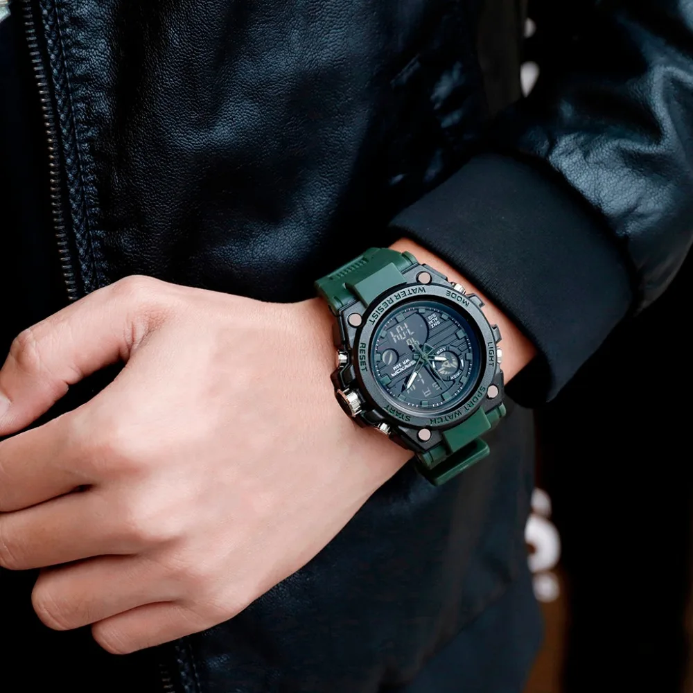 reloj мужские спортивные часы с двойным дисплеем Аналоговый Цифровой светодиодный электронный модные наручные часы reloj hombre erkek kol saati