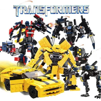 

Building Blocks Bumblebee Transfor Robot Vehicle 2 In 1 Dinosaur Robots Assembly Building Blocks Souptoys Gifts