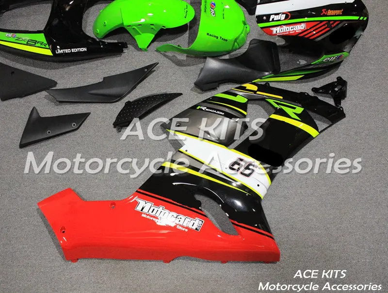 ABS мотоцикл обтекатель подходит для kawasaki Ninja ZX6R 599 636 2005 2006 кузов литья под давлением ACEKITS Магазин № 0177