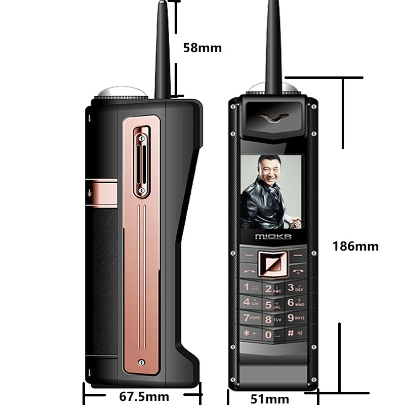 Большой ретро мобильный телефон роскошный классический с антенной внешний аккумулятор 5400 мАч долгий режим ожидания голосовой смены SOS циферблат черный список Cellphpne