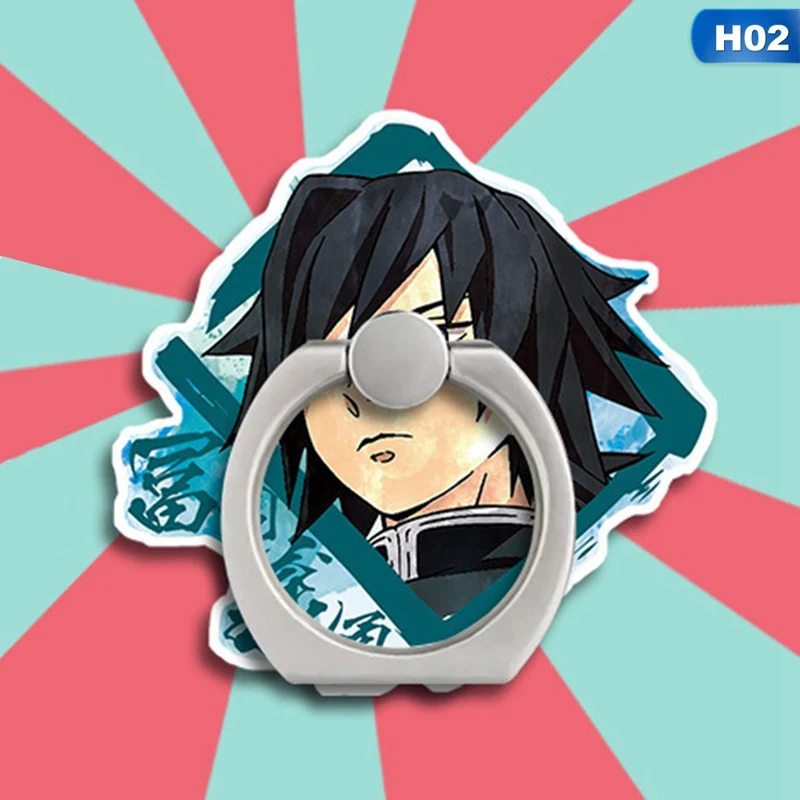 2 Аниме Demon Slayer Kimetsu No Yaiba милые девушки телефон крепление палец кольцо держатель Мобильный стенд аниме косплей - Цвет: 2