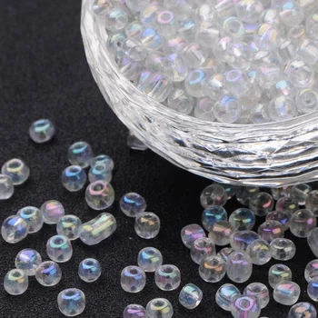 

1 Pound 6/0 Approx 4mm Mixed Color Glass Seed Beads Round Hole Rocailles Spacer Bead Jewelry Necklace Bracelet Accessories