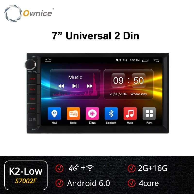 S7002 K2-Low Owice Android 9,0 Octa 8 ядерный K3 K5 K6 Радио 2 din универсальный автомобильный Радио плеер gps без dvd поддержка 4G LTE DSP сеть DAB+ TPMS - Цвет: S7002 K2-Low