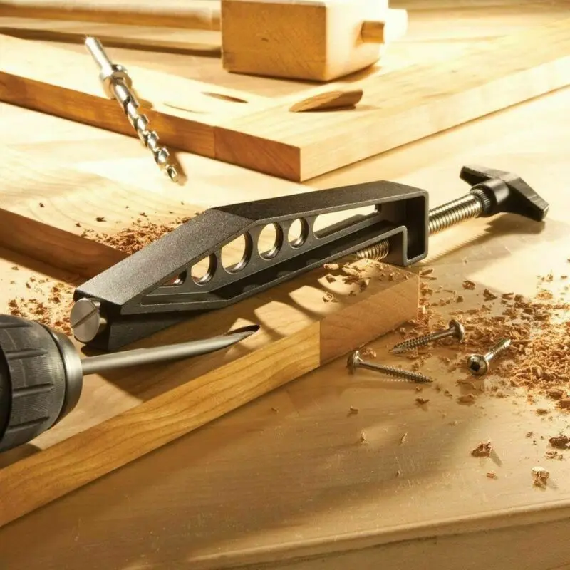 

Pocket Hole Jig Clamp Slant-Hole Woodworking Tools For 3/8 Pocket Holes Locator Oblique Hole Drilling Accessories