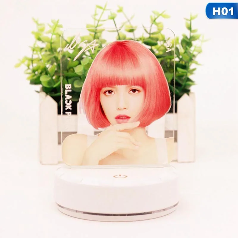 H01 KPOP BLACKPINK окружающий Красочный Светодиодный Свет Ночной свет модные вентиляторы подарок сувениры подарок - Цвет: H01