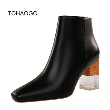 

Fashion women's shoes sexy high heel women's boots autumn winter New Large size ankle boots Female booty topuklu bot