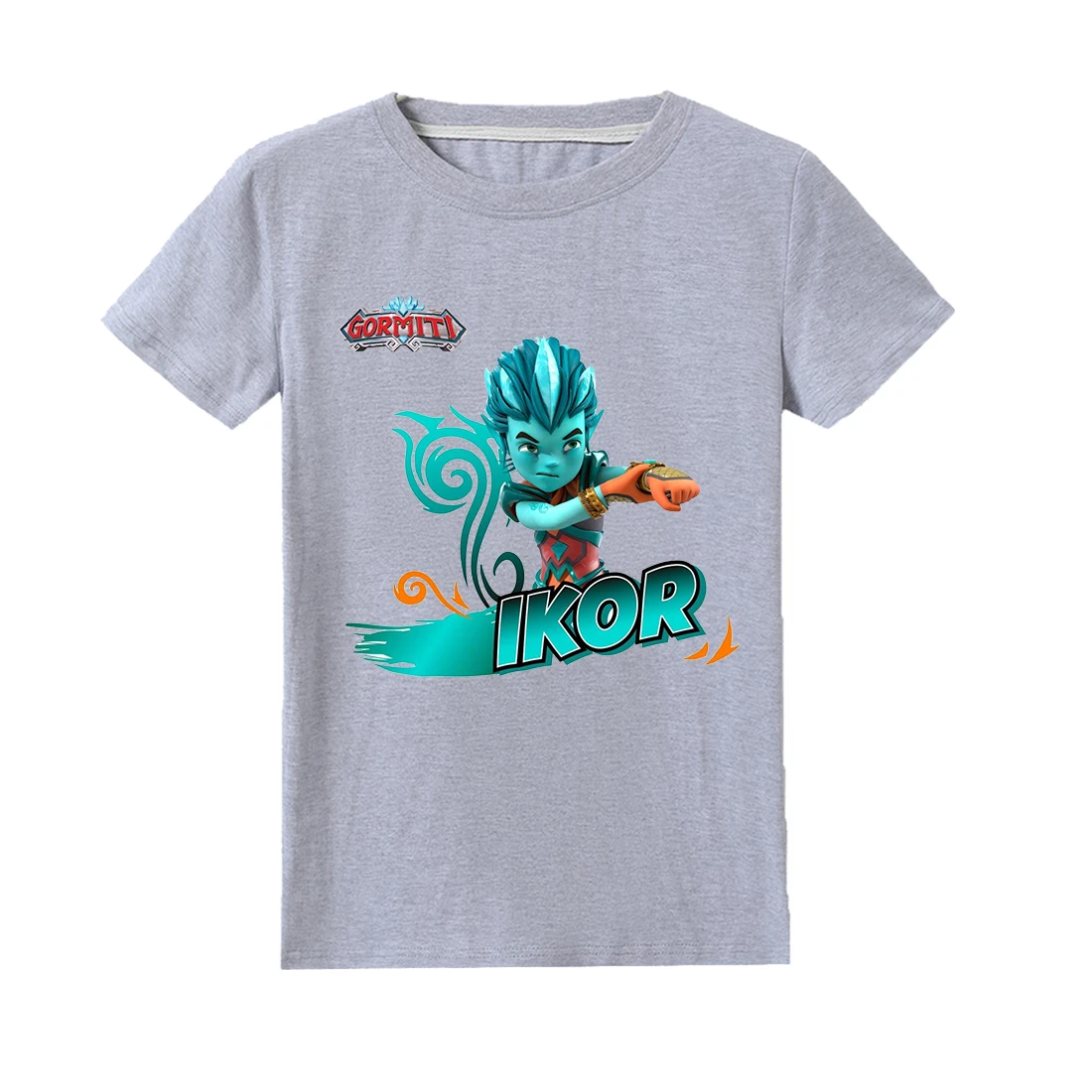 T1195 Летняя Новинка, футболки с героями мультфильмов «Gormiti figulas toys giocattoli» г. Детская одежда с короткими рукавами для мальчиков и девочек Детские футболки, топы с капюшоном - Цвет: T1195