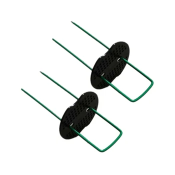 

50 Garden U-Shaped Stainless Steel Nails + 50 Gaskets, Used for Garden Ground Turf Lawn Fixation