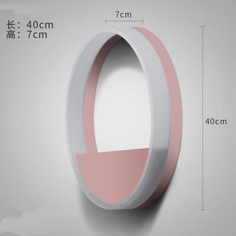 Скандинавские деревянные светодиодные Настенные светильники современный акриловый материал настенный светильник круглый декор для гостиной Макияж Для Ванной Комнаты Настенный Бра Лампа - Цвет абажура: pink-large-A