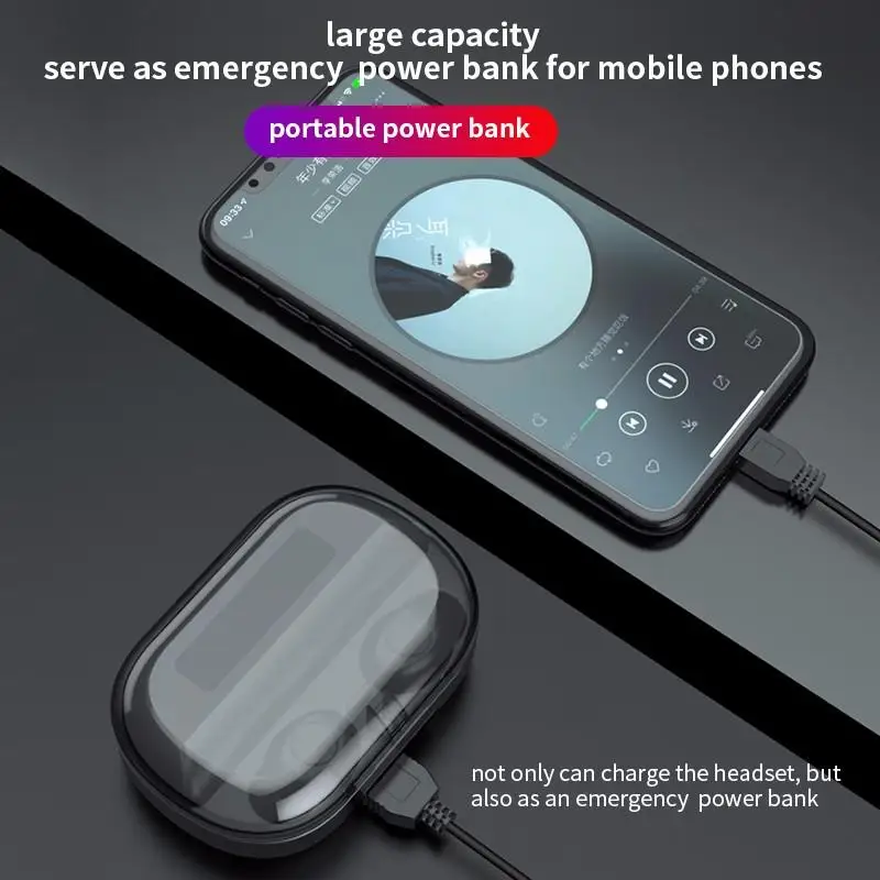 TWS V12 Bluetooth наушники светодиодный сенсорный беспроводной наушник игровые 9D стерео